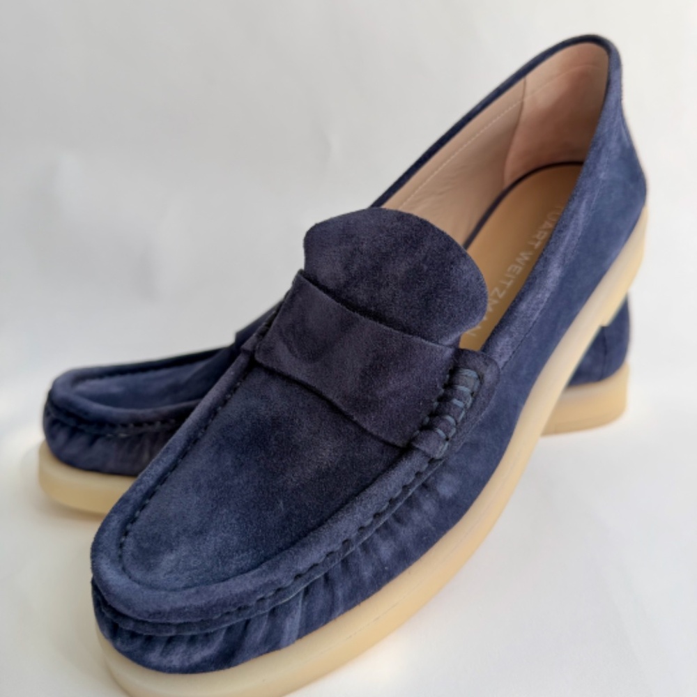 Stuart Weitzman Blake Suede Slip-On Loafers Dark Size 9 NWOT - Picture 10 of 16